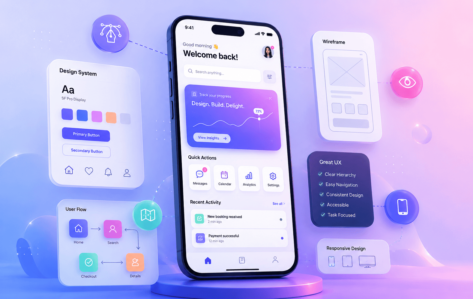 Mobile app UI UX design that reduces friction